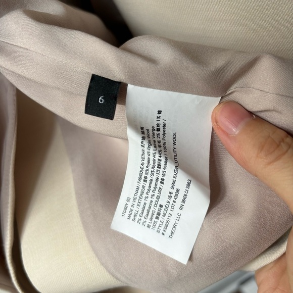Theory Shawl Collar Blazer Utility Wool in Canvas Size 6 $575 - Picture 7 of 9